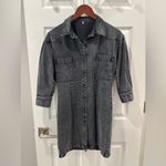 Young Fabulous and Broke YFB  Black Mineral‎ Washed Denim Mini Shirtdress size Small Photo 3