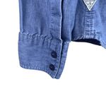Guess (Flaw)Small Vintage Chambray Long Sleeve Tabbed Button Front Top w… Photo 2