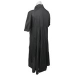ALLSAINTS Black Short Sleeve Collared Button Down Pleated Midi Shirt Dress Sz 8 Photo 1
