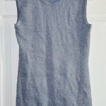 Alfani  Women's Zipper-Detail Sleeveless Metallic Knit Gray Silver Top - XS Photo 0