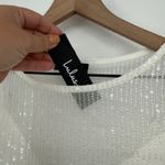 Lulus Marvelous Energy Sequin Mesh Long Sleeve Mini Dress Size XS White Photo 6