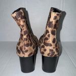 Bobbie & Brooks Bobbie Brooks Sz 7 Faux Suede Leopard Print Zip Up Stack Heel Ankle Boots Photo 3