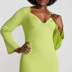 Gabrielle Union Spring Green Long Sleeve Ribbed Knit Midi Bodycon Dress Medium Photo 1