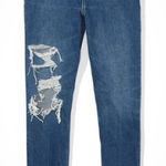 American Eagle Outfitters Blue Distressed Ankle Jeans Photo 0