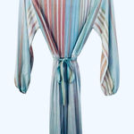 Vintage 1970s Pleated Accordion Disco Dress Sz Petite 12 Blue Photo 0