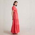 NWT Quince Women’s 100% Organic Cotton Poplin Tiered Maxi Dress – Coral, Size S Pink Photo 3
