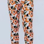 Simple Addiction Orange Floral Blossom Pattern Capri Leggings Size XS Photo 0