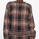 SKIMS  Cozy Knit Unisex Plaid Hooded Sweatshirt; Kangaroo Pouch; Medium Photo 0