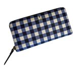 Kate Spade  Hyde Lane Gingham Michele Zip Around Wallet in Navy White, New w/ Tag Photo 8