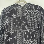 PPLA  Black Boho Kimono Patchwork Long Line Open Front Festival Size M Photo 7