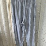 American Eagle Paper Bag Drawstring Linen Blend Striped Cuff Beach Pants S Photo 3