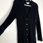 Vintage Top Knit Alpaca Blend Button Front Cardigan Sweater Longline Side Split Size M Photo 8