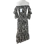 MISA Los Angeles Revolve Misa Diya Midi Maxi Dress Tonal Abstract XS NWT Ruffles Off Shoulder Photo 8