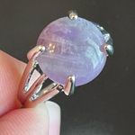 Amethyst Round purple S925 silver ring size 7.5 Photo 3