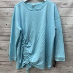Ideology  Womens Teal Blue Side Tie Pullover Top Sweatshirt Athletic Plus 3X New Photo 1