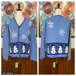Adorable Vintage 90s Rey Wear Bolivian Snowman Sweater! Size XL Photo 1