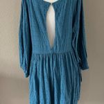 Free People Beach Get Obsessed Teal Textured Mini Dress Photo 3