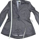CAbi  Navy Windowpane Peplum Blazer Jacket Size 6 Tailored Workwear Check Print Photo 3