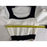 White Black Midi Dress Long‎ Balloon Sleeve Button sizeS/M stretchy Photo 6