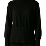 Max Mara  100% Wool Sweater Turtleneck Pullover Ribbed Trim Black XL Photo 0