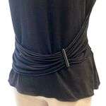 Armani Collezioni Armani black stretch sleeveless top, ladies 10 gathered drape belt detail knit Photo 11