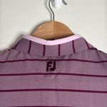 FootJoy Cap Sleeve Birdseye Stripe Jacquard Polo/Golf Shirt size S Purple Photo 5