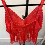 POL Orange Red Embellished Crop Camisole Photo 5