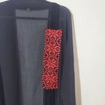 Black and Red Sheer Women's Robe NWOT Size Medium Black Long Robe Photo 4