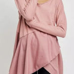 Free People  tunic oh bloom pink small dusty rose comin in hot shirt raw hem NEW Photo 0