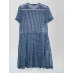 Opening Ceremony  Sheer Black Stripe Short Sleeve Pleated Dress Size Small Photo 4