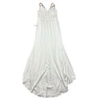NWT Lulus Precious Promise White Satin Embroidered Lace Mermaid Maxi Dress XL Photo 7