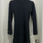 Sandro Paris Embellished Ribbed Wool & Cashmere Long Sleeve Gray Mini Dress US 2 Photo 1