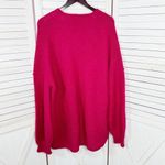 Free People All Mine Slouchy Alpaca Blend Sweater Raspberry Pink Large Oversized Photo 8
