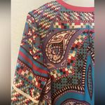 Hale Bob ⭐️ pink button up blouse multicolor geometric & paisley pattern small Photo 8