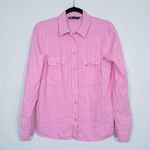 ZARA Pink Roll Tab Double Breasted Button Down Shirt Size Medium Photo 0