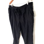 Lucky Brand NWT Black Linen Blend Utility Drawstring Pull-Up Pants Sz XL Photo 3