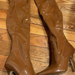 Steve Madden Vanquish Cognac Patent Leather Over the Knee POINTED TOE Boots 8 Photo 2