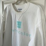 Unwind by League Watercolor Florida‎ White Corded Long Sleeve Sweatshirt Size XL Photo 5