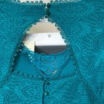 Olsenboye Vintage Teal Lacy Dress Size Small w/Long Sleeves Photo 6