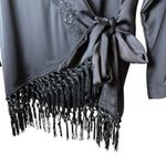 ZARA  Floral Sequin Embroidered Fringe Wrap Blouse Women XS Western Whimsigoth Photo 3