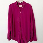 [Papinelle] Pink Amelie Long Sleeve Oversized Relaxed Fit Pajama Shirt Sz Large Photo 1