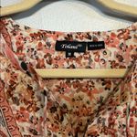Tolani  Blouse Quilted Floral Peasant Puff Sleeve Made in India Size Medium Photo 1