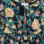 World Market dress floral tunic cotton bell long sleeve kaftan colorful flowers Black Size L Photo 4