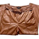 Marc New York NEW High Waisted Faux Leather Belted Crop Pants Photo 0
