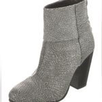 Rag and Bone Newbury Iron Pattern Ankle Boots Grey Zip Leather 39 9 Photo 1