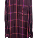 Old Navy  Burgundy Plaid Long Sleeve Shirt Dress Size Medium Tall Holiday Party Photo 0