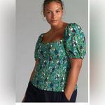 Dolan Anthropologie Left Coast Smocked Puff Sleeve Toucan Tropical Size Large Photo 6