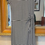 Cable & Gauge  Black & White Striped Midi Dress - Size S Photo 0