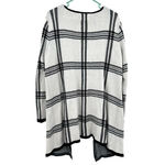 Elle  size large white black plaid open front duster cardigan cotton blend‎ Photo 1