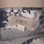 LOFT Women’s Metallic Silver & Blue Floral Midi Skirt Size 6 Gray Photo 6